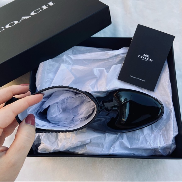 Authentic Coach Rivington rubber monogram sock ankle rain bootie boots - Picture 2 of 5